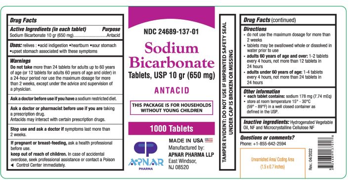 Label-Sodium Bicarbonate Tablets USP 650mg 1000s count