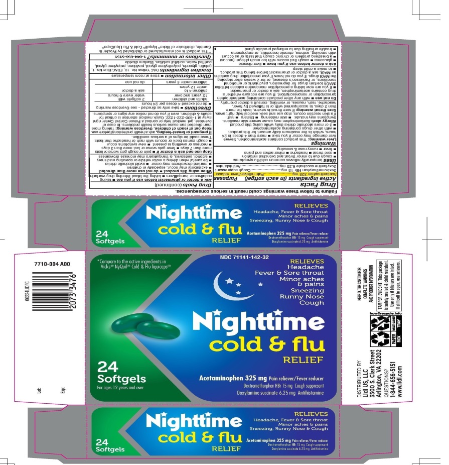 LIDL Nightime Cold and Flu Relief 24 Softgels