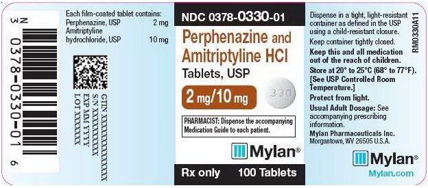 Perphenazine and Amitriptyline Tablets 2 mg/10 mg Bottle Label