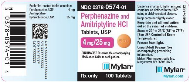 Perphenazine and Amitriptyline Tablets 4 mg/25 mg Bottle Label