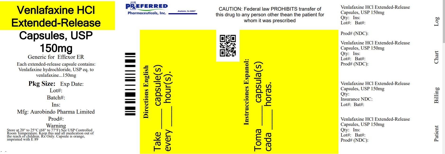 Venlafaxine HCl Extended-Release Capsules USP 150mg