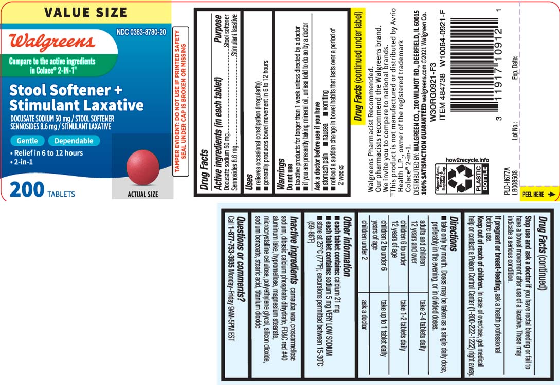 Docusate Sodium 50 mg, Sennosides 8.6 mg