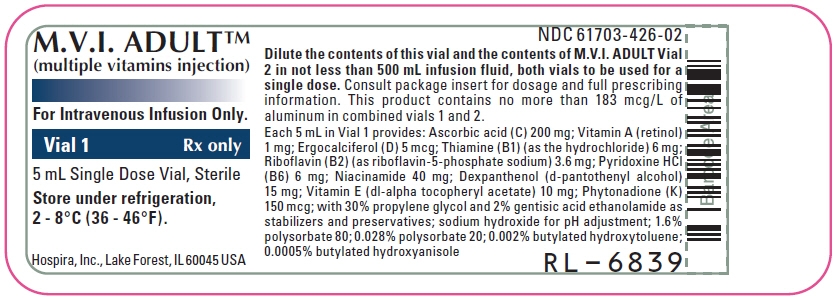 PRINCIPAL DISPLAY PANEL - 5 mL Vial Label - NDC: <a href=/NDC/61703-426-02>61703-426-02</a>