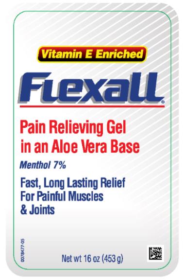 PRINCIPAL DISPLAY PANEL Vitamin E Enriched FLEXALL Pain Relieving Gel Menthol 7% 
