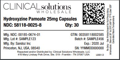 Hydroxyzine Pamoate 25mg capsule 30 count blister card