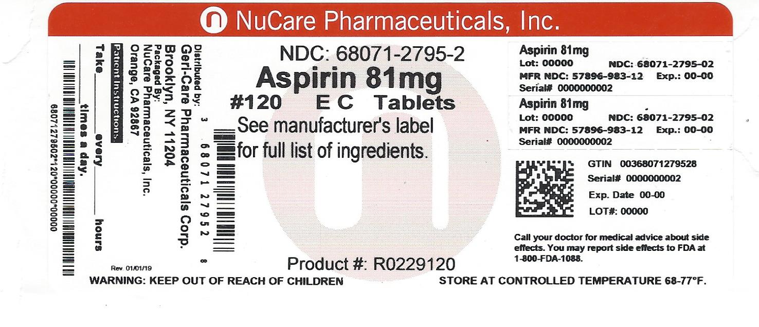 Aspirin by NuCare Pharmaceuticals,Inc. ASPIRIN tablet, coated