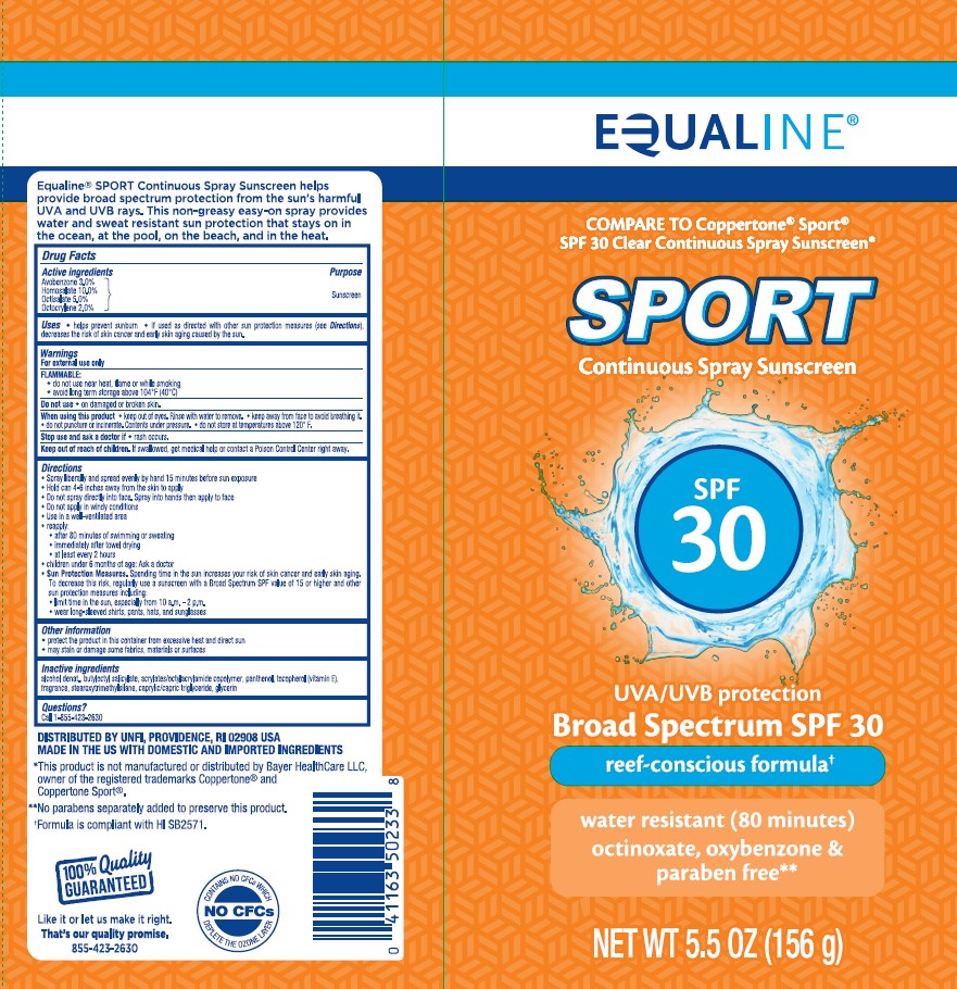 EQUALINE SPORT SUNSCREEN CONTINUOUS SPF 30- Avobenzone, Homosalate ...