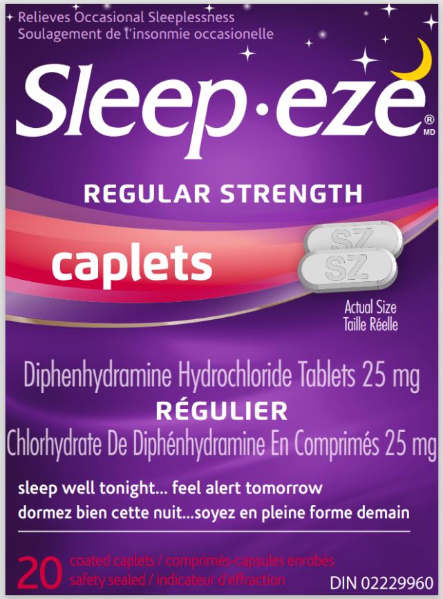 PRINCIPAL DISPLAY PANEL
Sleep.eze

Regular Strength
Caplets
Diphenhydramine Hydrochloride Tablets 25 mg 
20 coated caplets 
