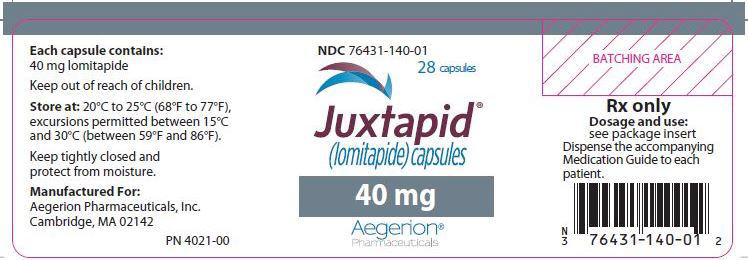 Package Label - Principal Display Panel – 40 mg, 28 ct Capsules
