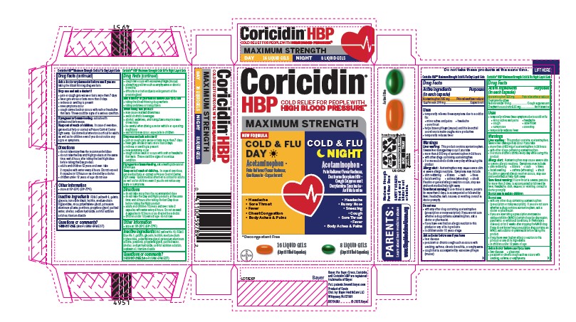 CORICIDIN HBP MAXIMUM STRENGTH COLD AND FLU DAY AND NIGHT ...