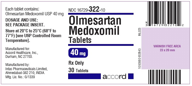 Olmesartan Medoxomil Tablets – 40 mg 30 Bottle Label