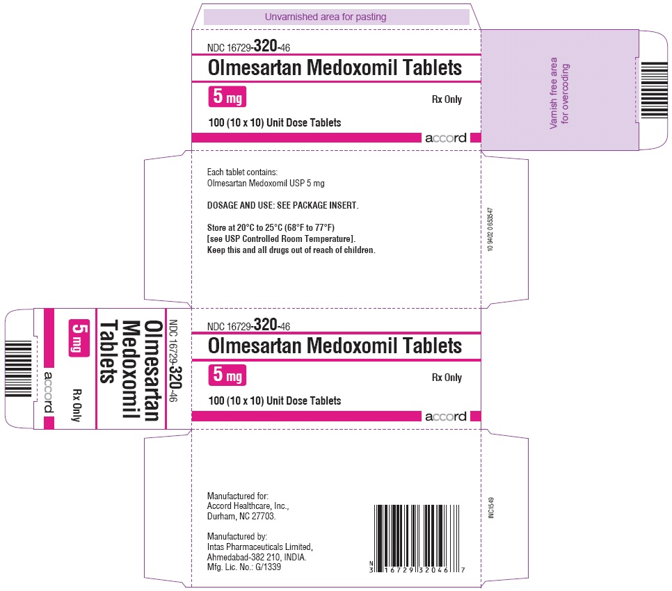Olmesartan Medoxomil Tablets – 5 mg 100 Bottle Carton
