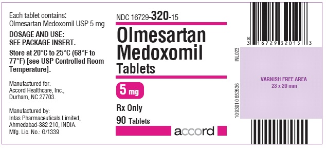 Olmesartan Medoxomil Tablets – 5 mg 90 Bottle Label