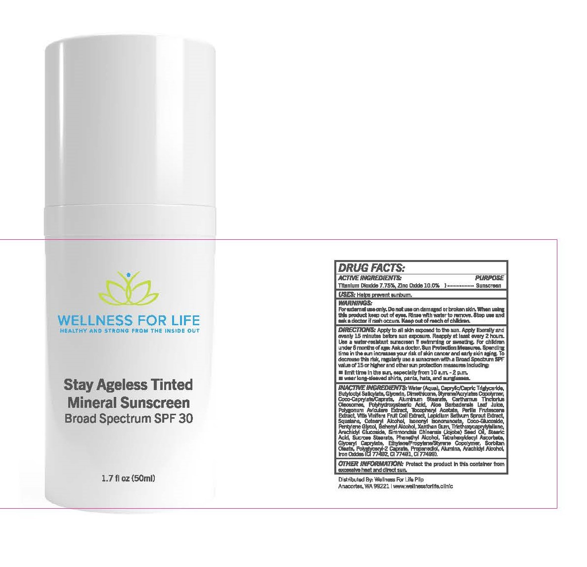 Stay Ageless Tinted Mineral Sunscreen Broad Spectrum SPF 30 1.75 fl oz (50ml)
