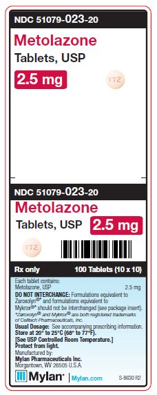 Metolazone 2.5 mg Tablets Unit Carton Label