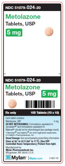 Metolazone 5 mg Tablets Unit Carton Label