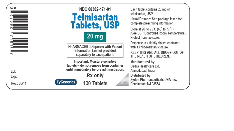 Telmisartan tablets, 20 mg