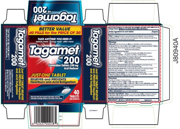 PRINCIPAL DISPLAY PANEL

Tagamet® HB 200
Cimetidine Tablets 200 mg
Acid Reducer
40
TABLETS
(40 DOSES)
