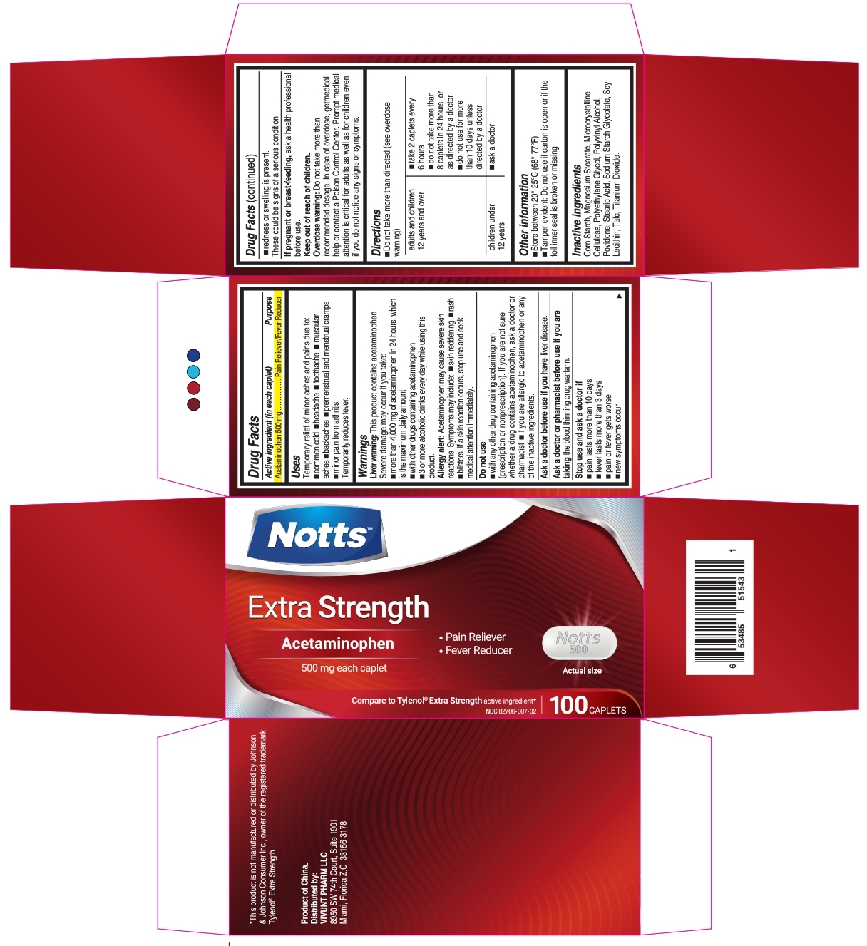 Label Notts Extra Strenght 500 mg x 100 caplets - 02
