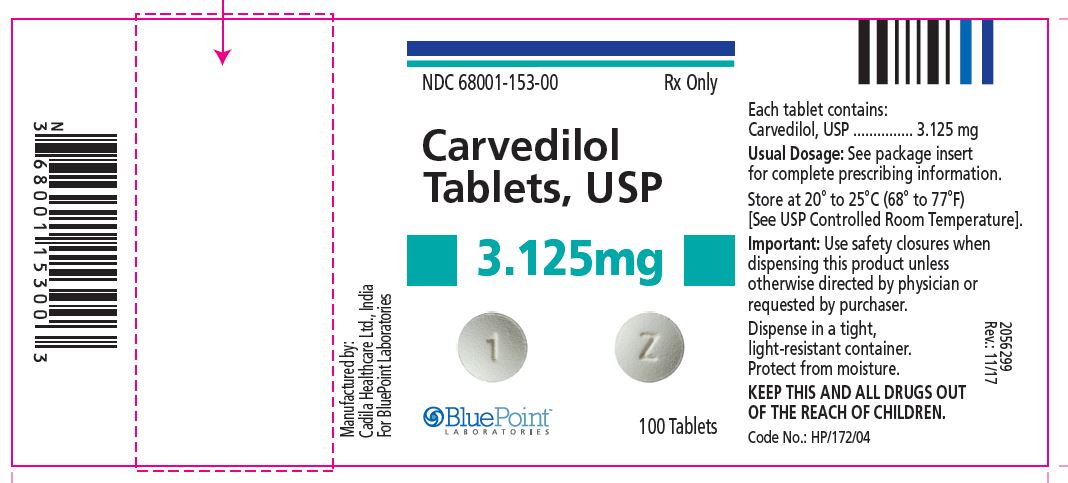 Carvedilol Tablets 3.125mg 100 tablets Rev 1117