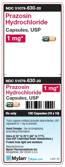 Prazosin Hydrochloride 1 mg Capsules Unit Carton Label