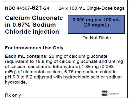 Calcium Glulconate in Sodium Chloride Injection 2,000 mg per 100 mL label image