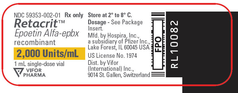 PRINCIPAL DISPLAY PANEL - 2,000 Units/mL Vial Label