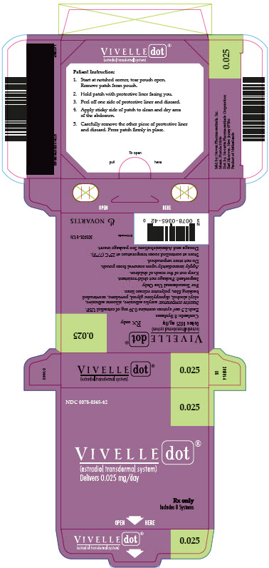PRINCIPAL DISPLAY PANEL
Package Label – 0.025 mg 
Rx Only		NDC: <a href=/NDC/0078-0365-42>0078-0365-42</a>
Vivelle-Dot® (estradiol transdermal system)
Delivers 0.025 mg/day
Includes 8 Systems
