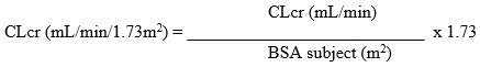Creatinine Clearance BSA Calculation