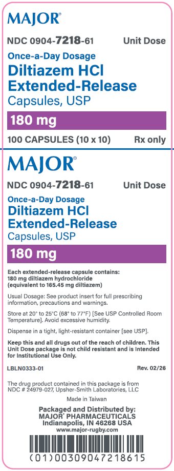 180mg carton label