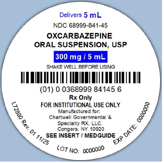 Oxcarbazepine Oral Suspension, USP 300 mg/5 mL - NDC: <a href=/NDC/68999-841-45>68999-841-45</a> - 5 mL Unit Dose Cup Label