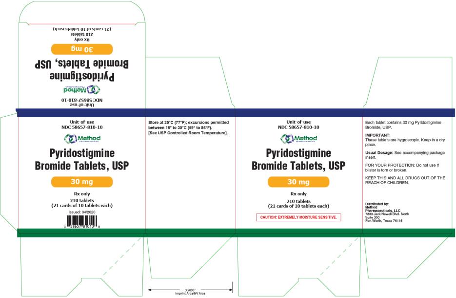 PRINCIPAL DISPLAY PANEL
Unit-Of-Use
NDC: <a href=/NDC/58657-810-10>58657-810-10</a>
Pyridostigmine 
Bromide Tablets, USP
30 mg
Rx Only
210 Tablets
(21 cards of 10 tablets each)
