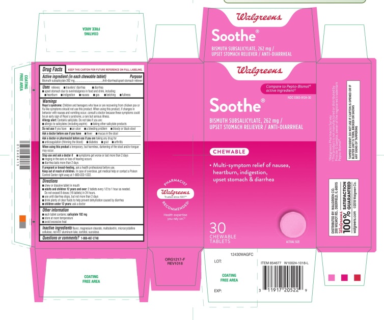 Walgreens Bismuth Subsalicylate 30 Chewable Tablets