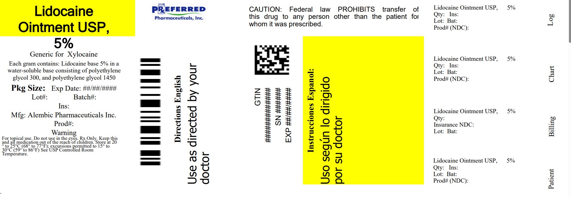 Lidocaine Ointment USP      5%