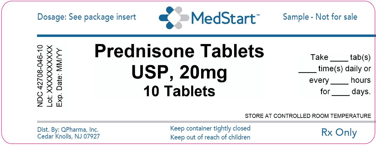42708-046-10 Prednisone Tablets USP 20mg x 10