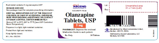 Olanzapine tablets 5 mg 30 counts