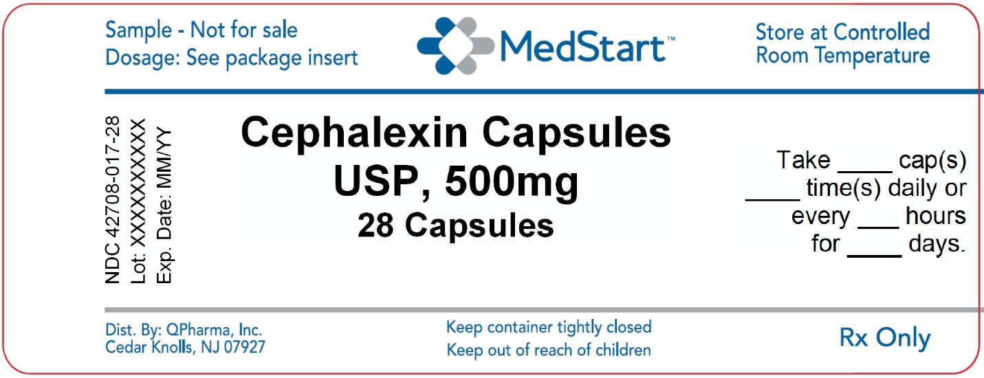 42708-017-28 Cephalexin Capsules USP 500mg x 28 V2