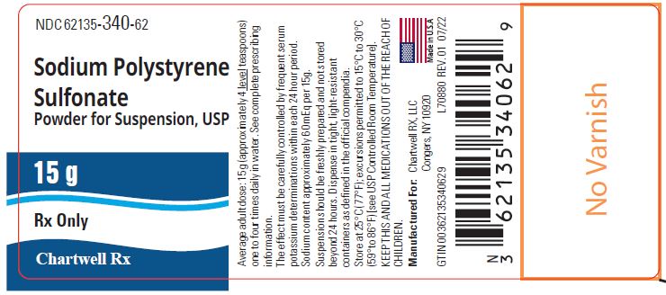 Sodium polystyrene sulfonate, USP  15 g - NDC: <a href=/NDC/62135-340-62>62135-340-62</a> - Bottle Label