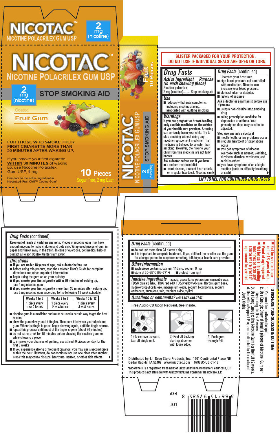 Principal Display Panel - 2 mg Gum Blister Pack Carton