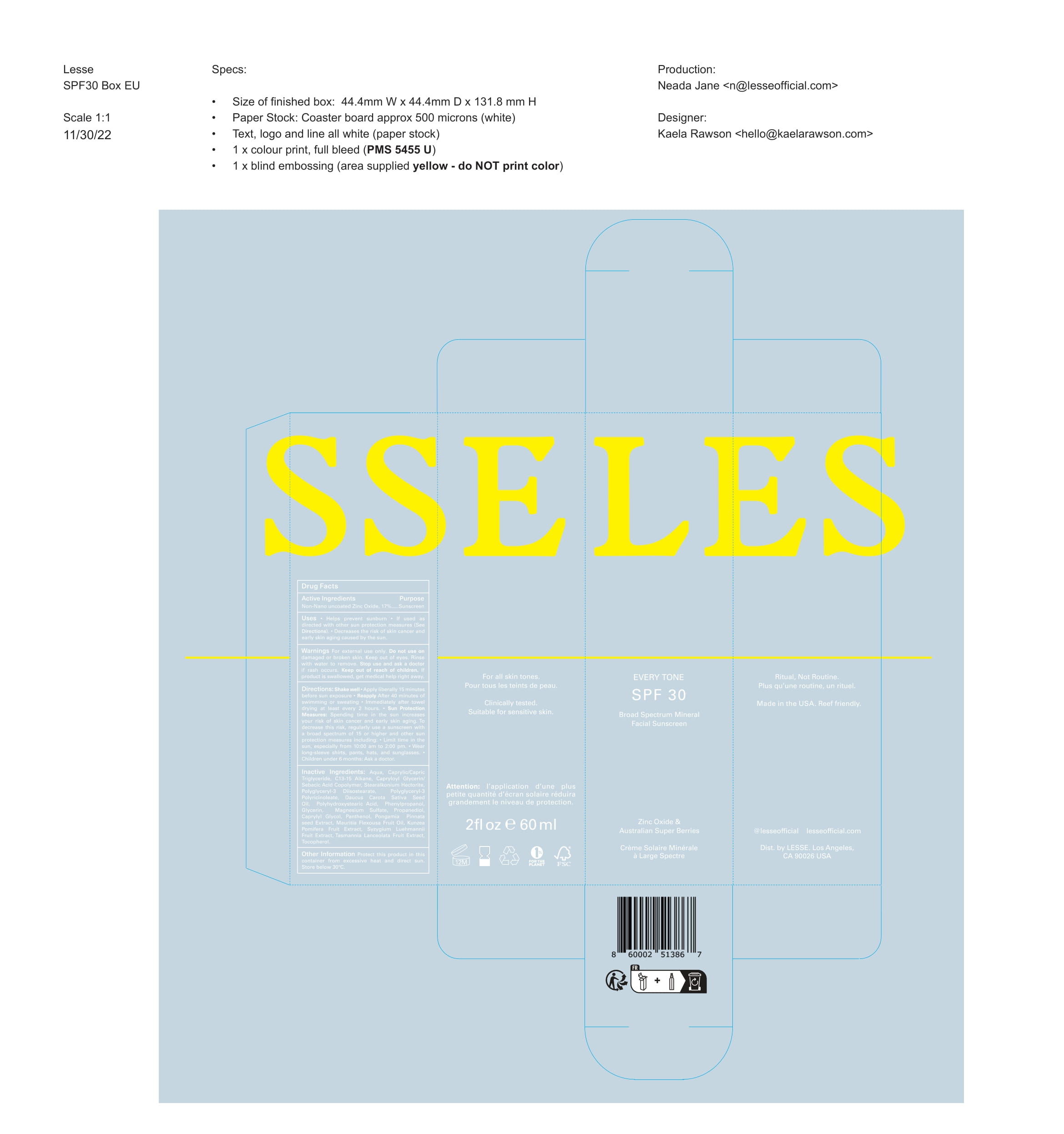 LESSE UNIT CARTON LABEL