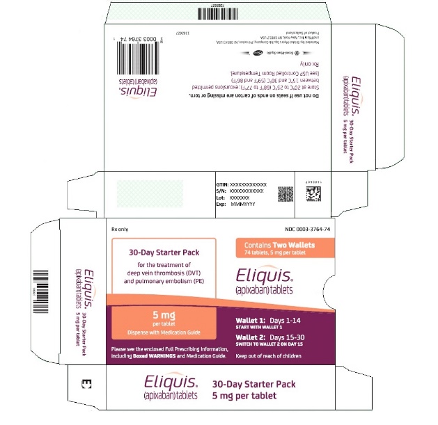 eliquis 5 mg x 74 starter pack carton