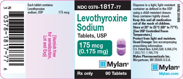 Levothyroxine Sodium Tablets 175 mcg Bottle Label