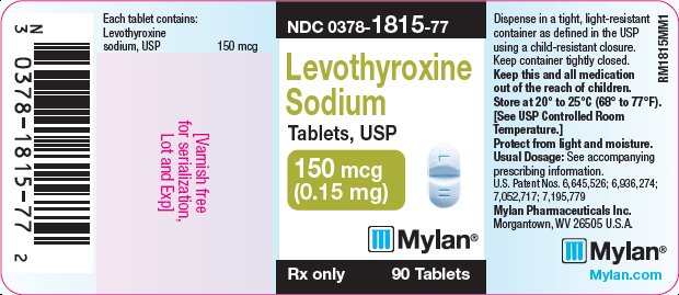 Levothyroxine Sodium Tablets 150 mcg Bottle Label