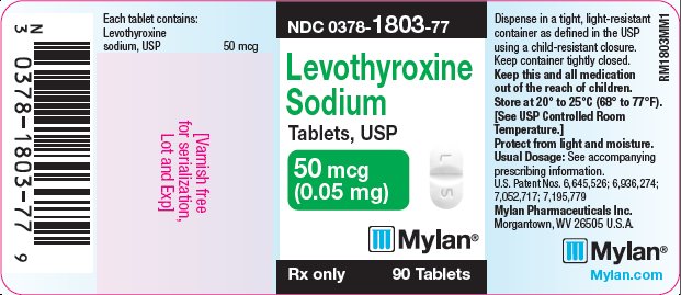 Levothyroxine Sodium Tablets 50 mcg Bottle Label