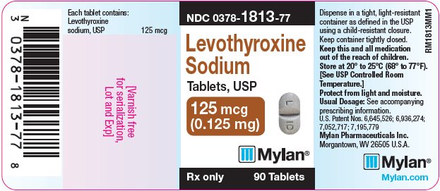 Levothyroxine Sodium Tablets 125 mcg Bottle Label