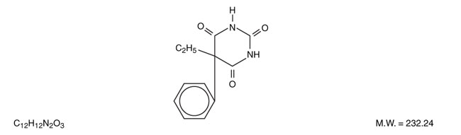 This is the image of the structual formula for Phenobarbital.