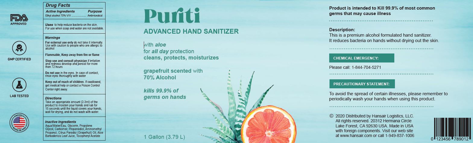 01b LBL_Puriti Advanced Hand Sanitizer_1gal
