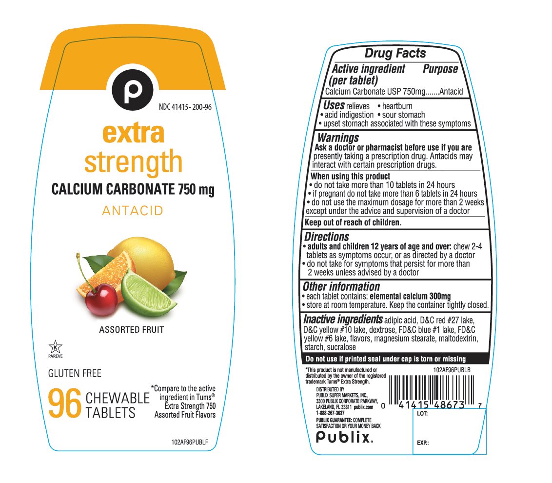 Publix Assorted Fruit Antacid Tabltes 96 counts