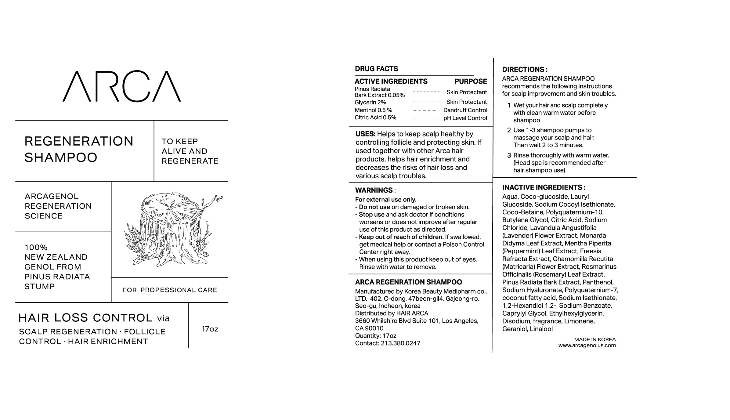 ARCA Regeneration Shampoo_Label