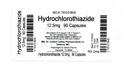 HYDROCHLOROTHIAZIDE capsule, gelatin coated